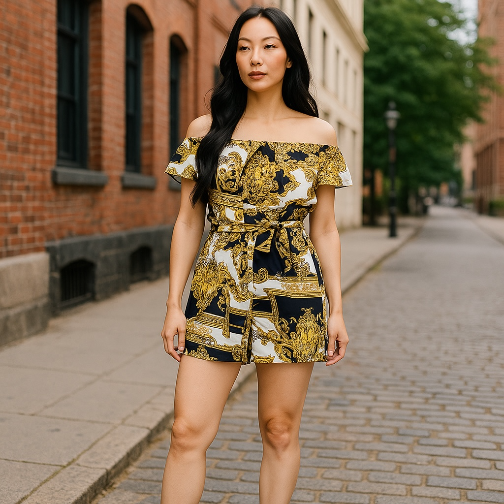 Versace inspired women romper