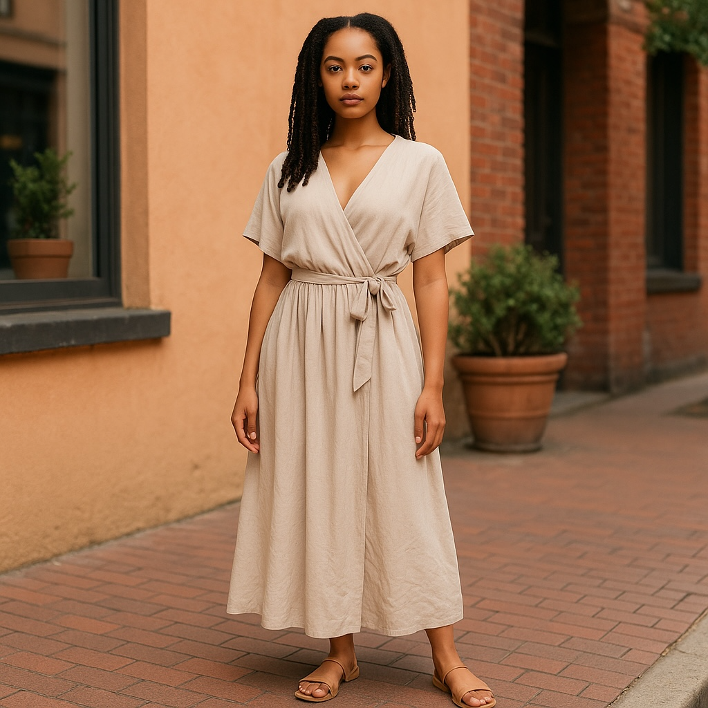 Woman's beige dress